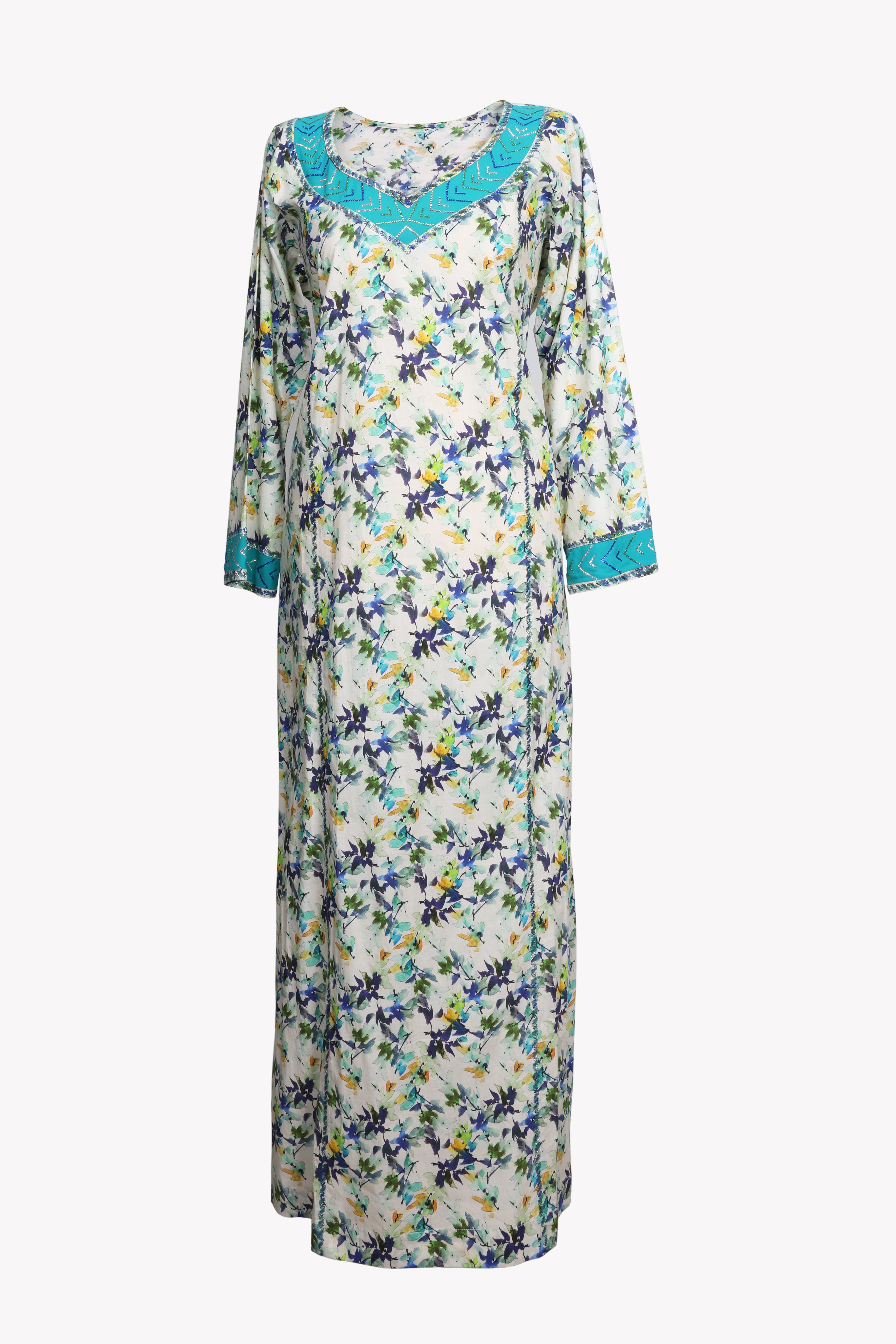 Turquoise Bloom Jalabiya