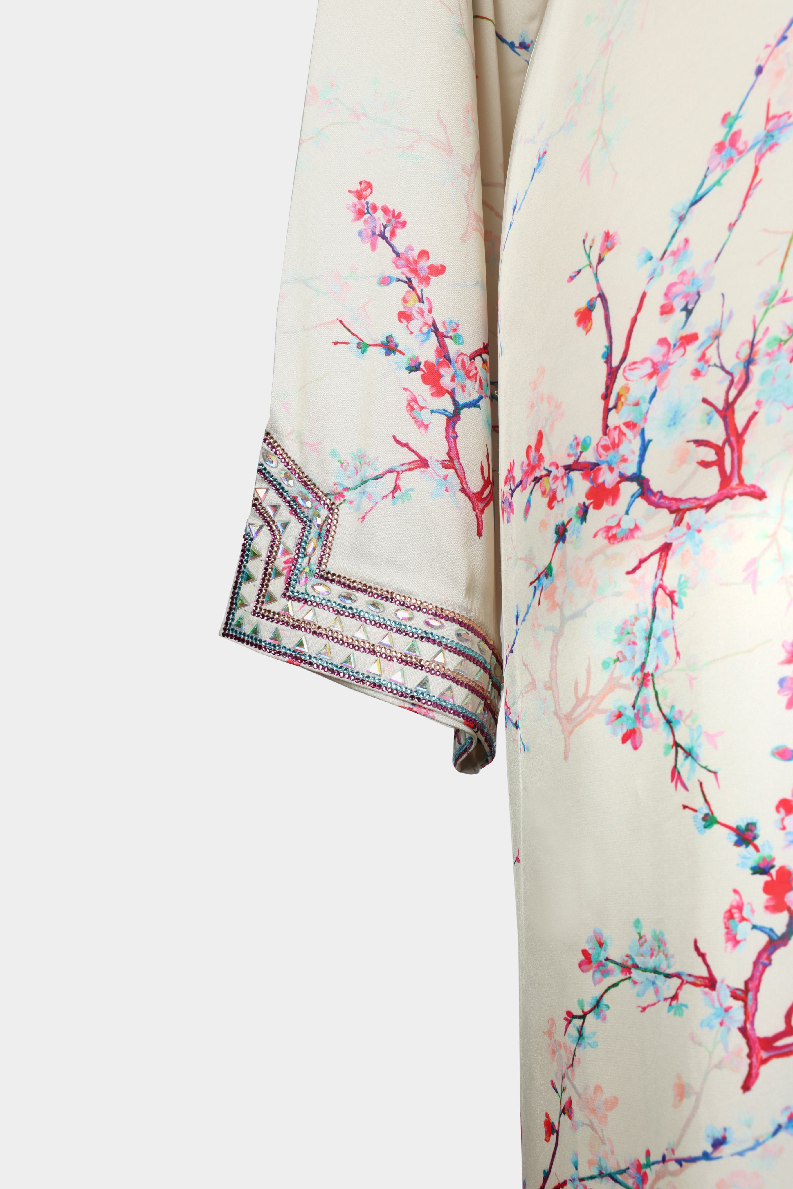 Cream Blossom Embroidered Jalabiya