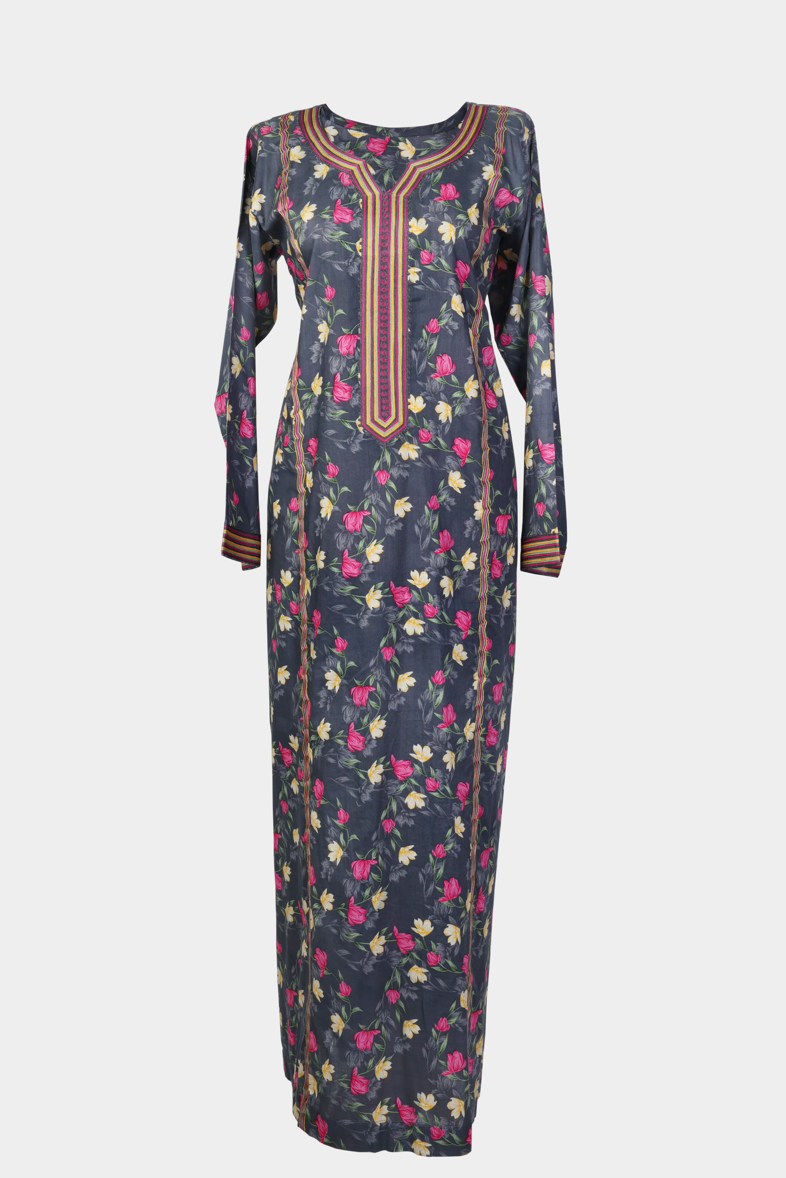 Midnight Garden Embroidered Jalabiya
