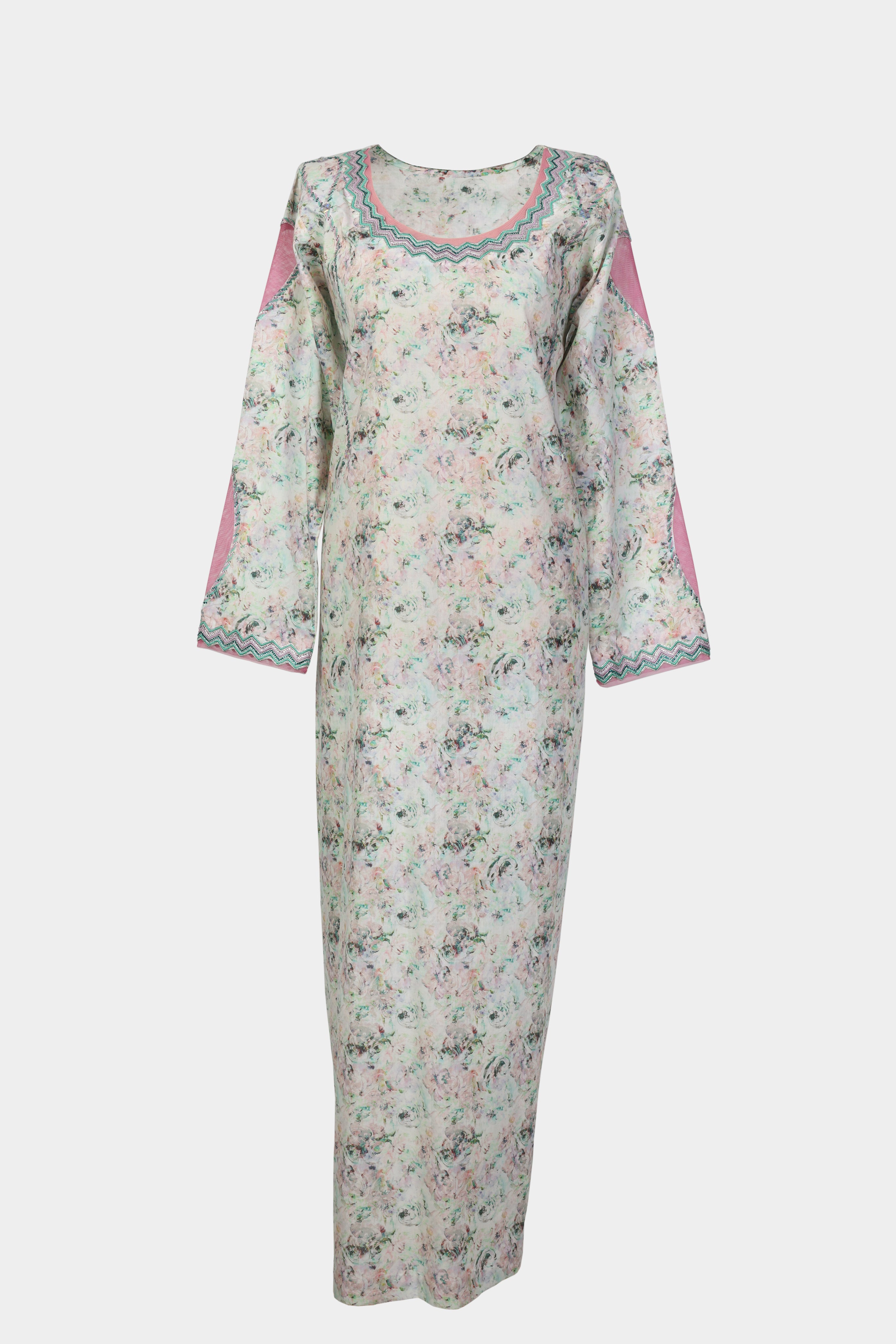 Pastel Garden Embroidered Jalabiya