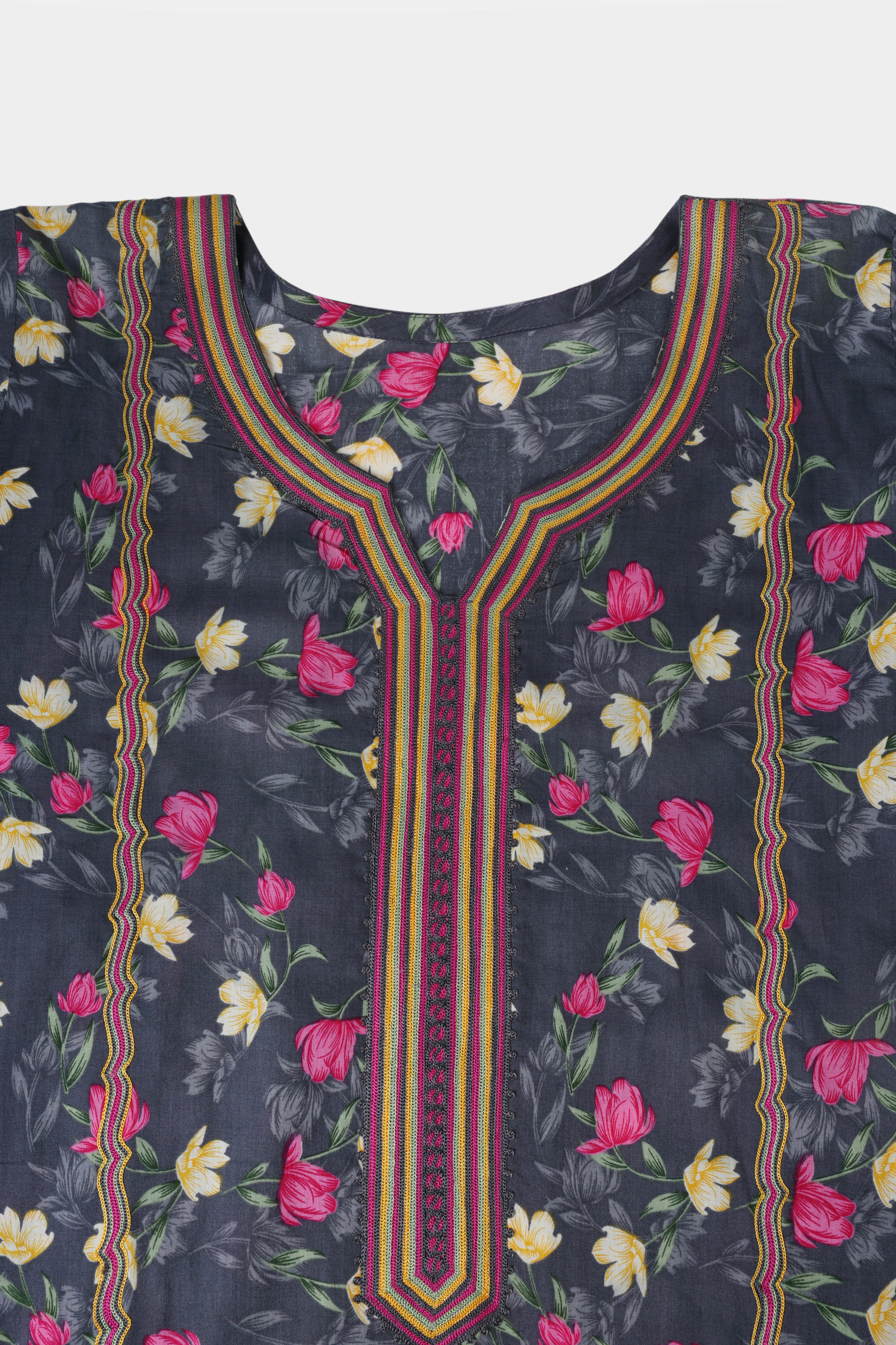 Midnight Garden Embroidered Jalabiya