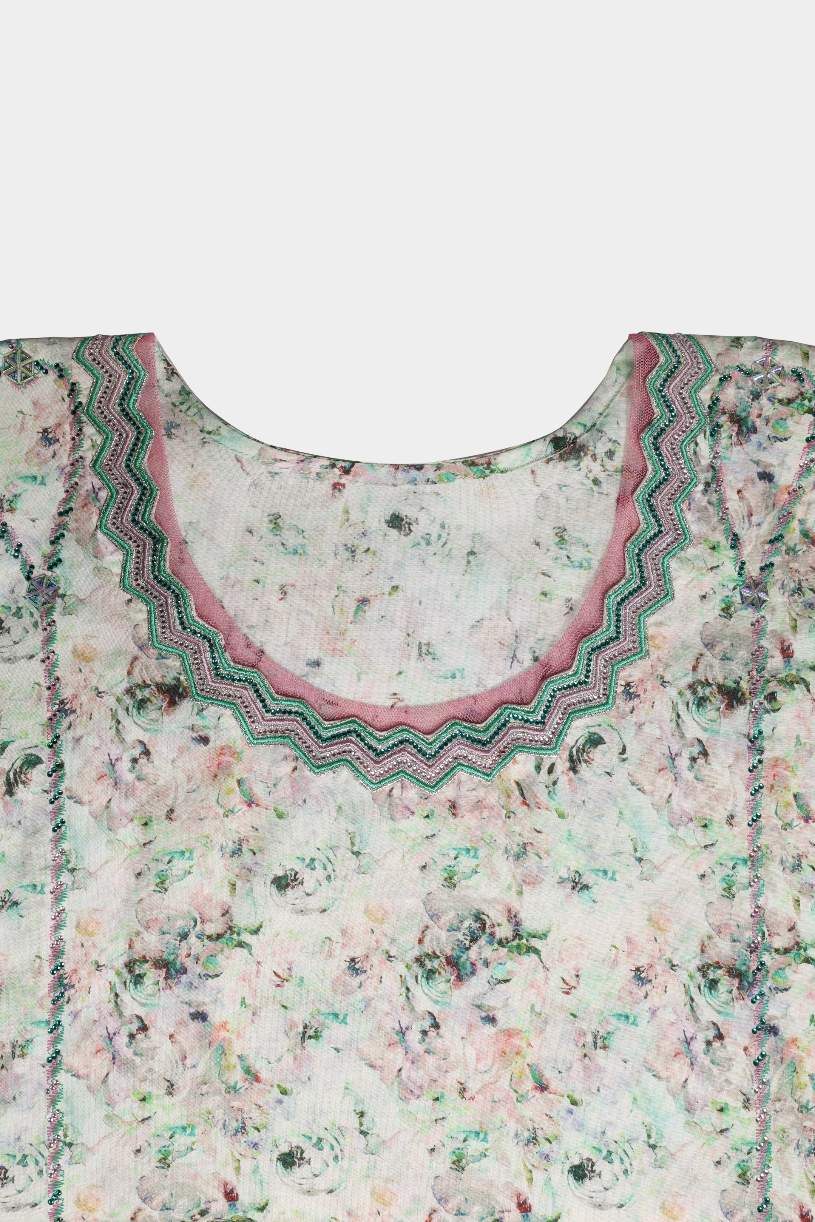 Pastel Garden Embroidered Jalabiya
