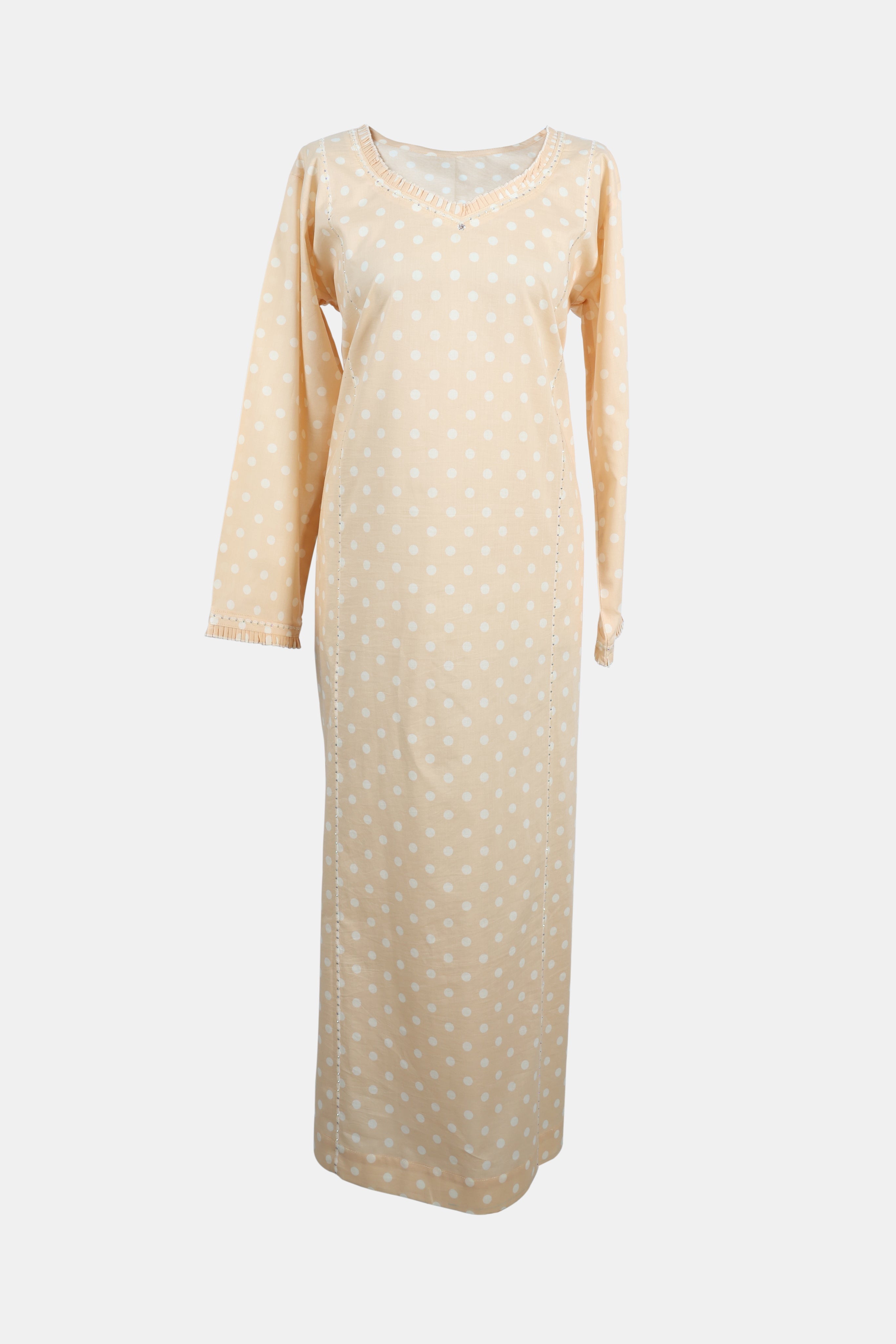 Beige Polka Elegance Jalabiya