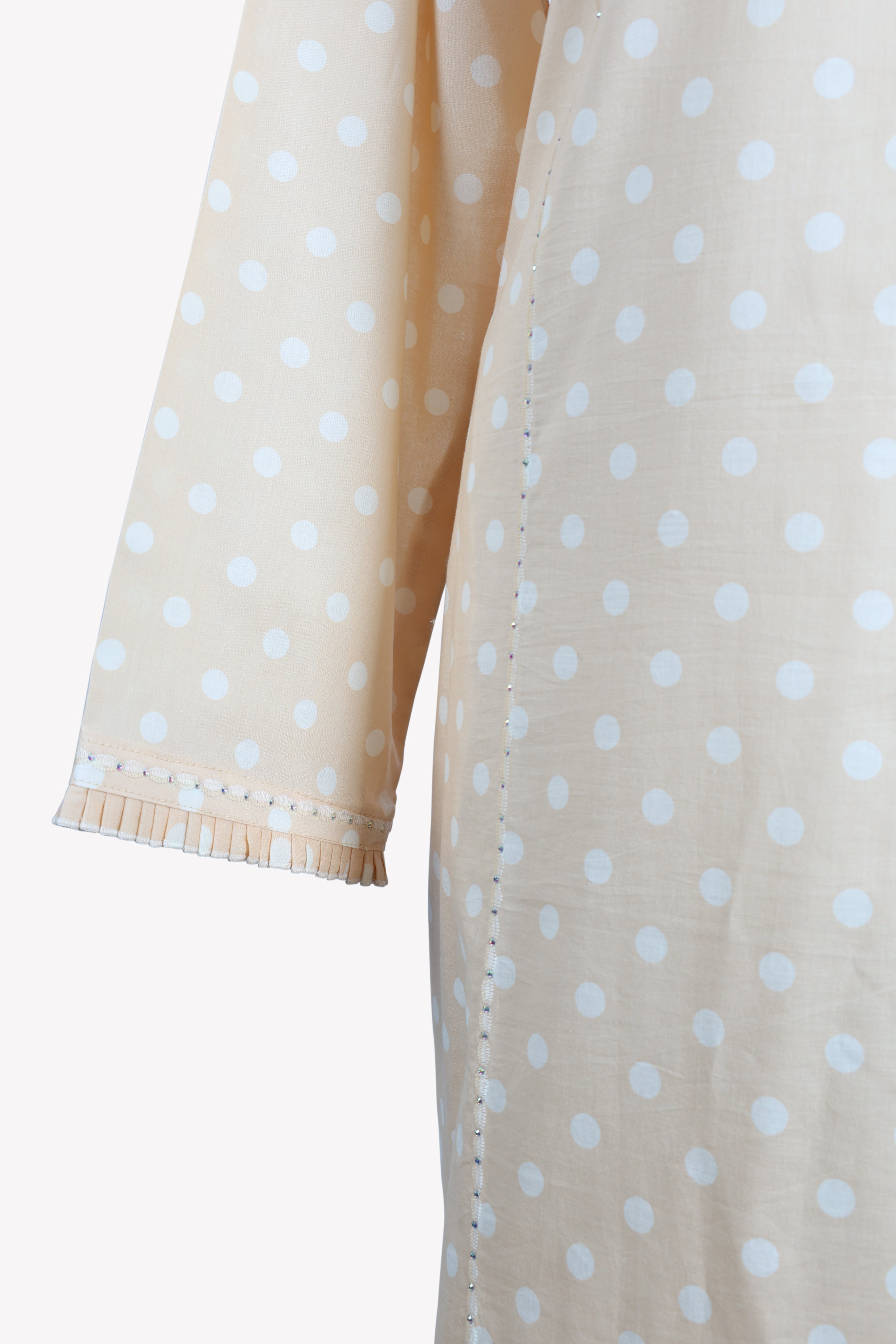 Beige Polka Elegance Jalabiya