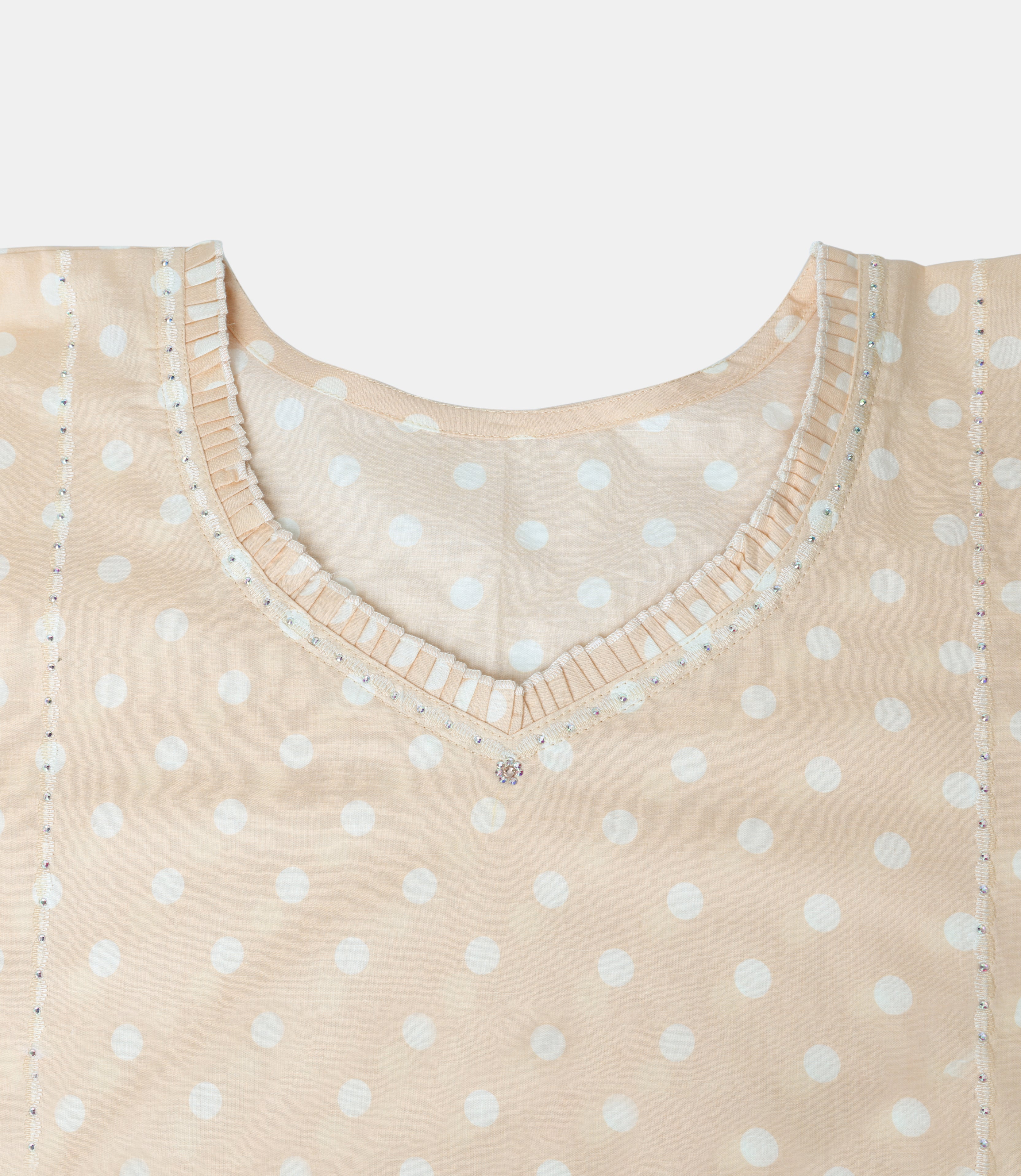 Beige Polka Elegance Jalabiya