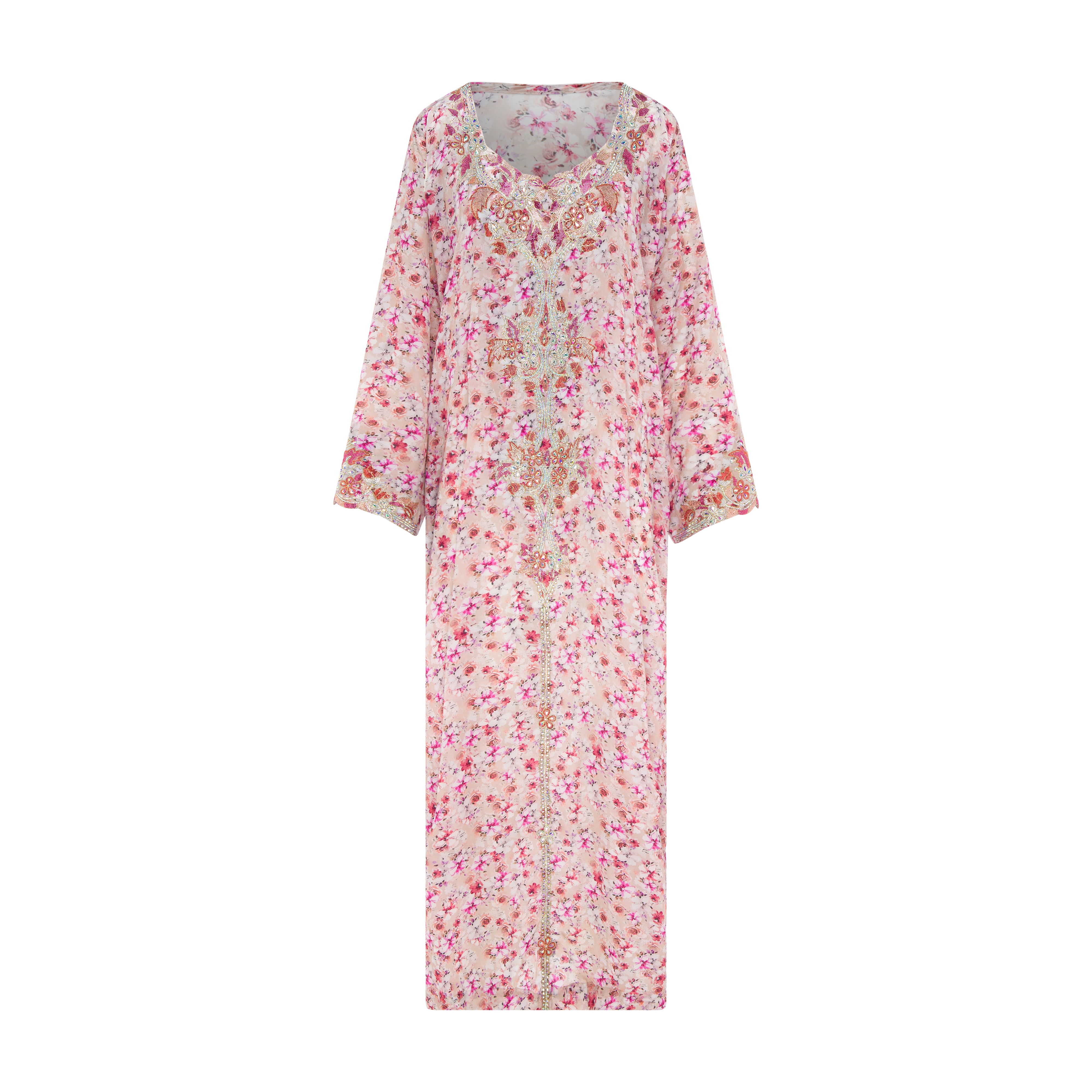 Blush Garden Mukhawar | Crystal-Embellished Elegance on Silk Hindi