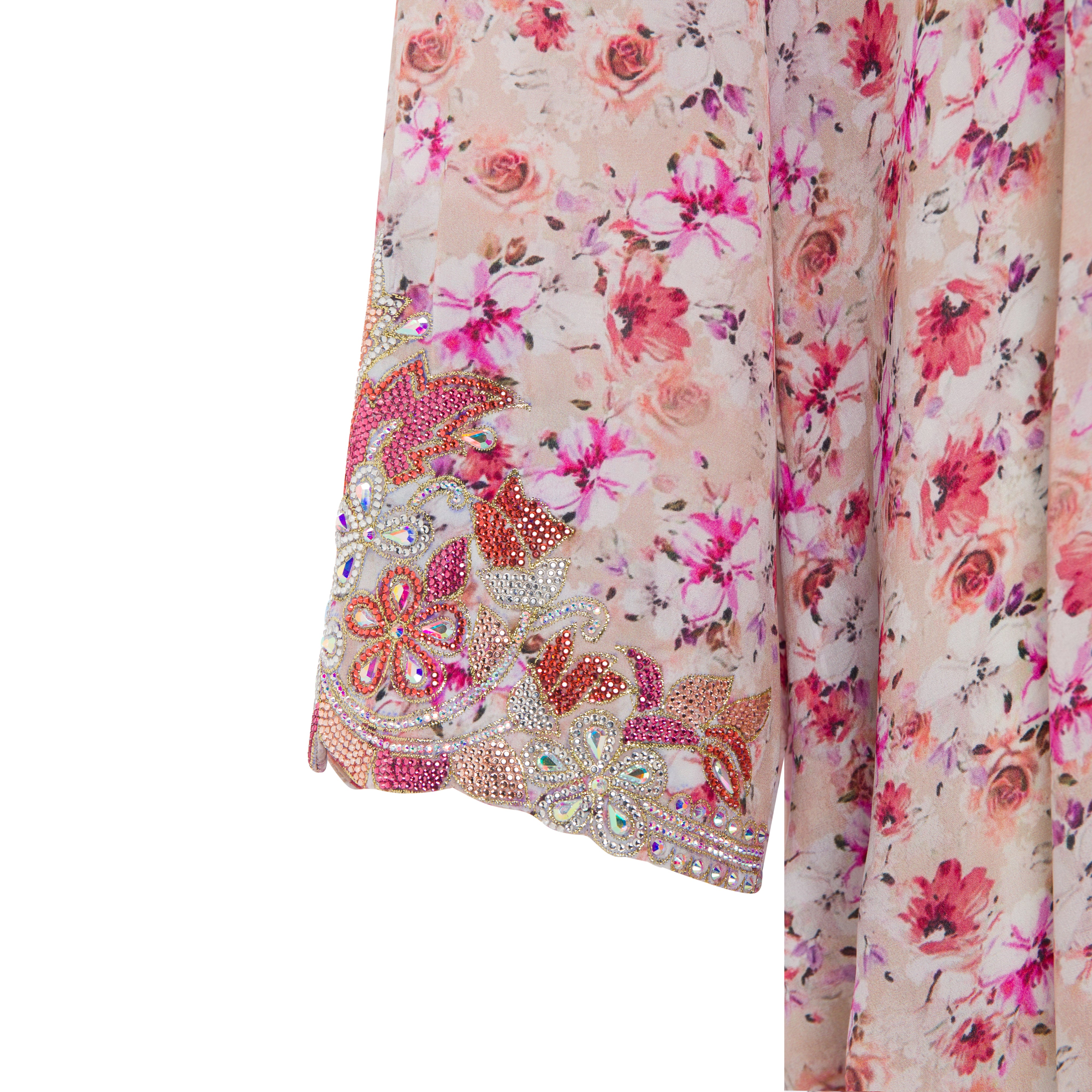 Blush Garden Mukhawar | Crystal-Embellished Elegance on Silk Hindi