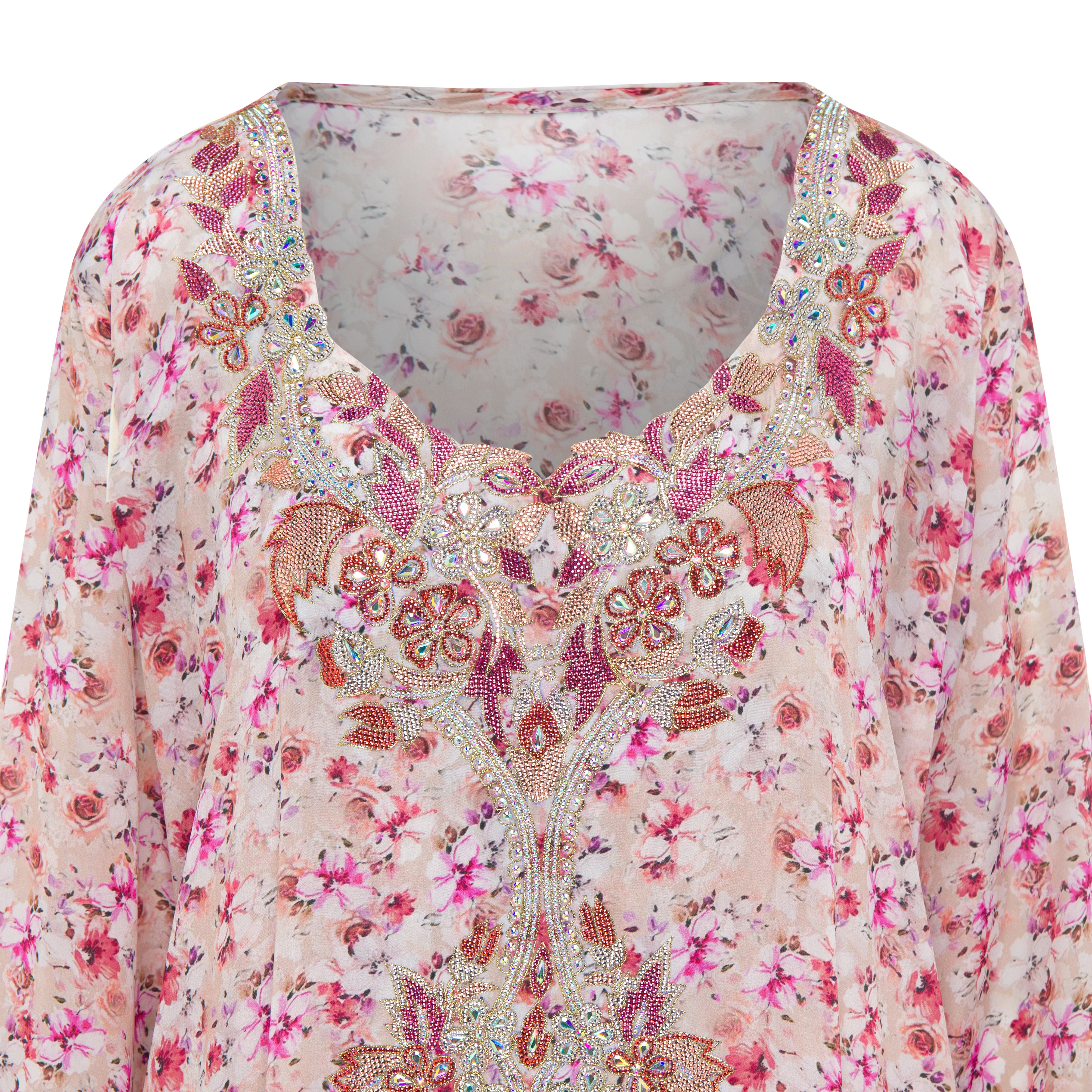 Blush Garden Mukhawar | Crystal-Embellished Elegance on Silk Hindi