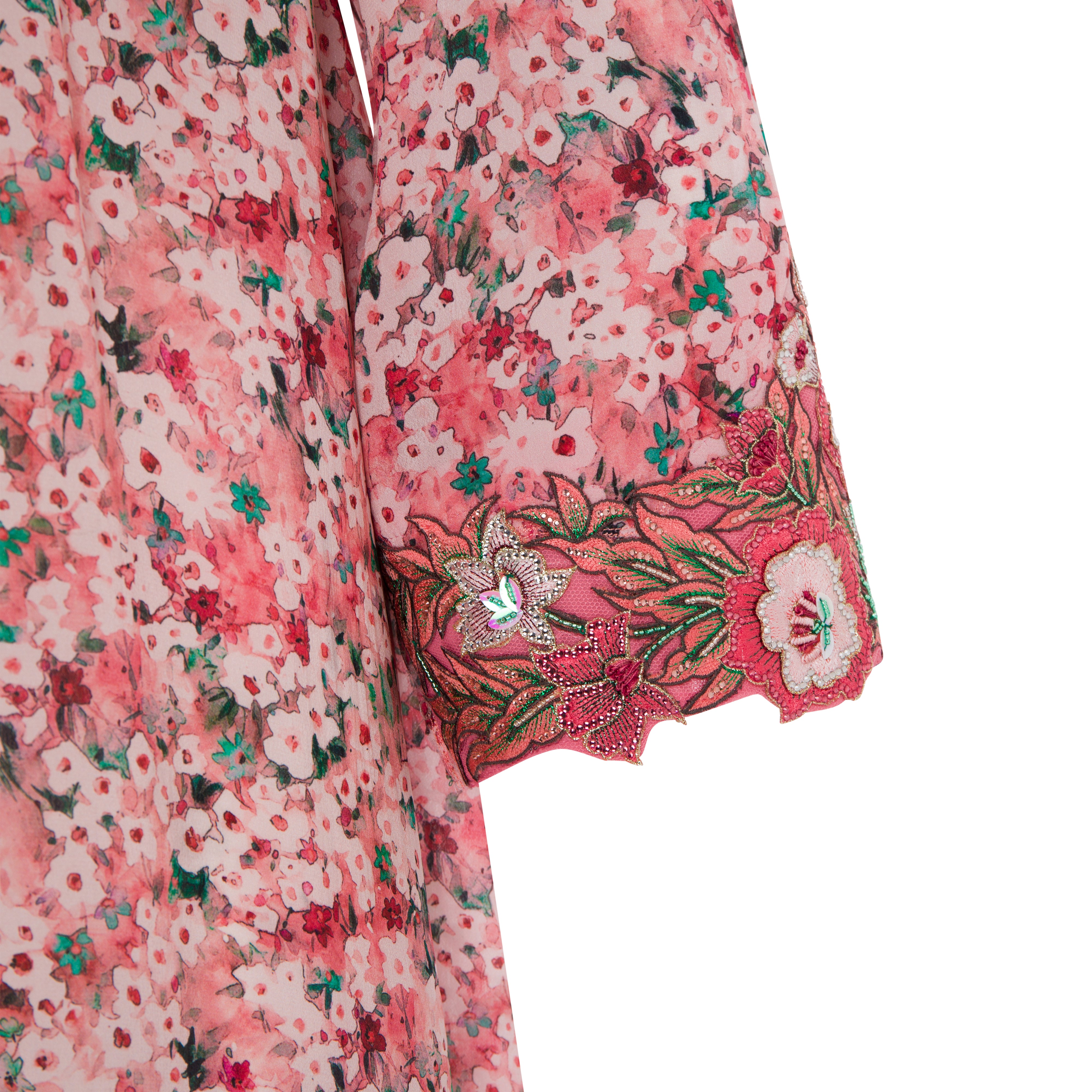 Rosy Bloom Mukhawar | Folak Embroidery on Silk Hindi with Crystal Highlights