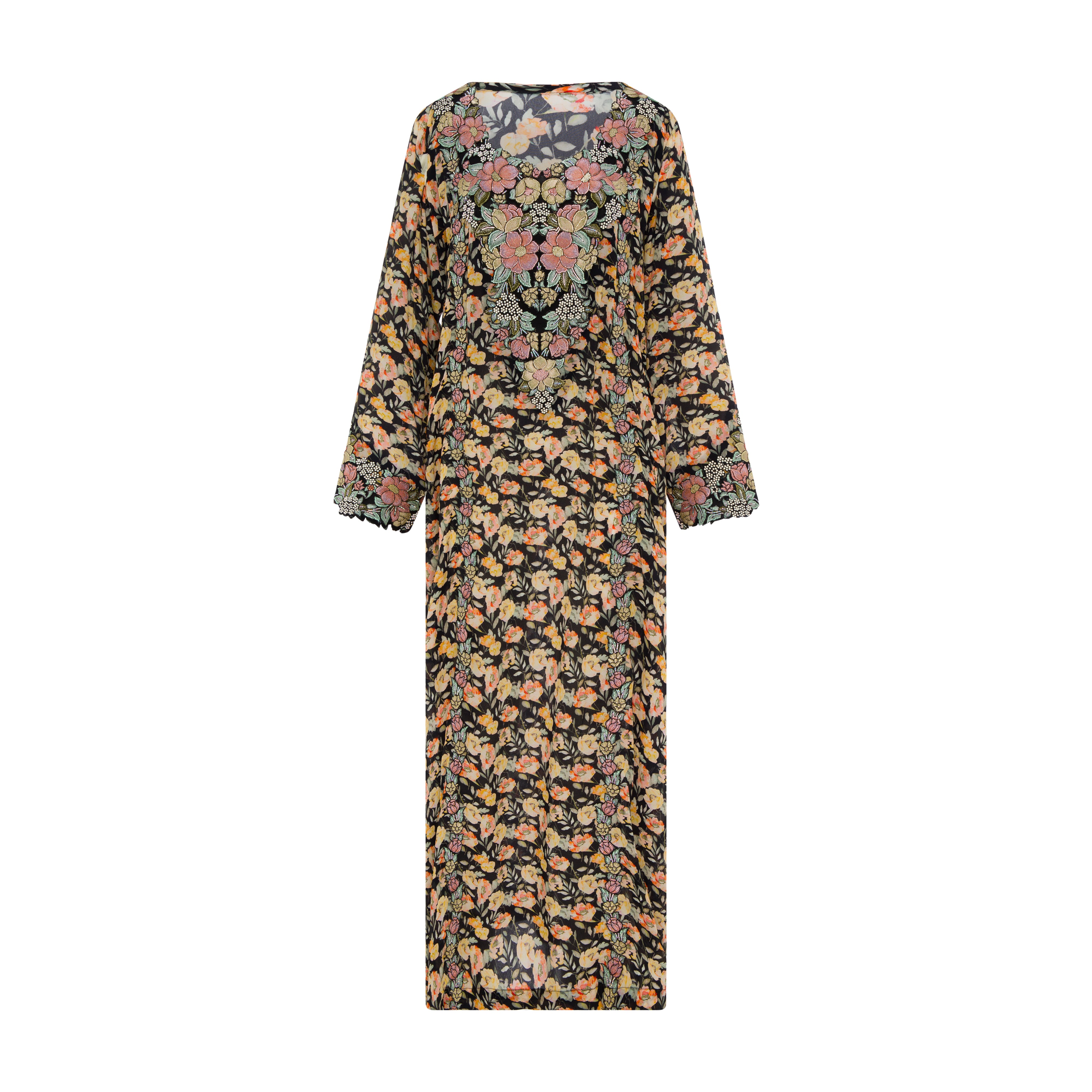 Zahara Bloom Mukhawar | Silk Hindi with 3D Floral Embroidery & Crystal Detailing