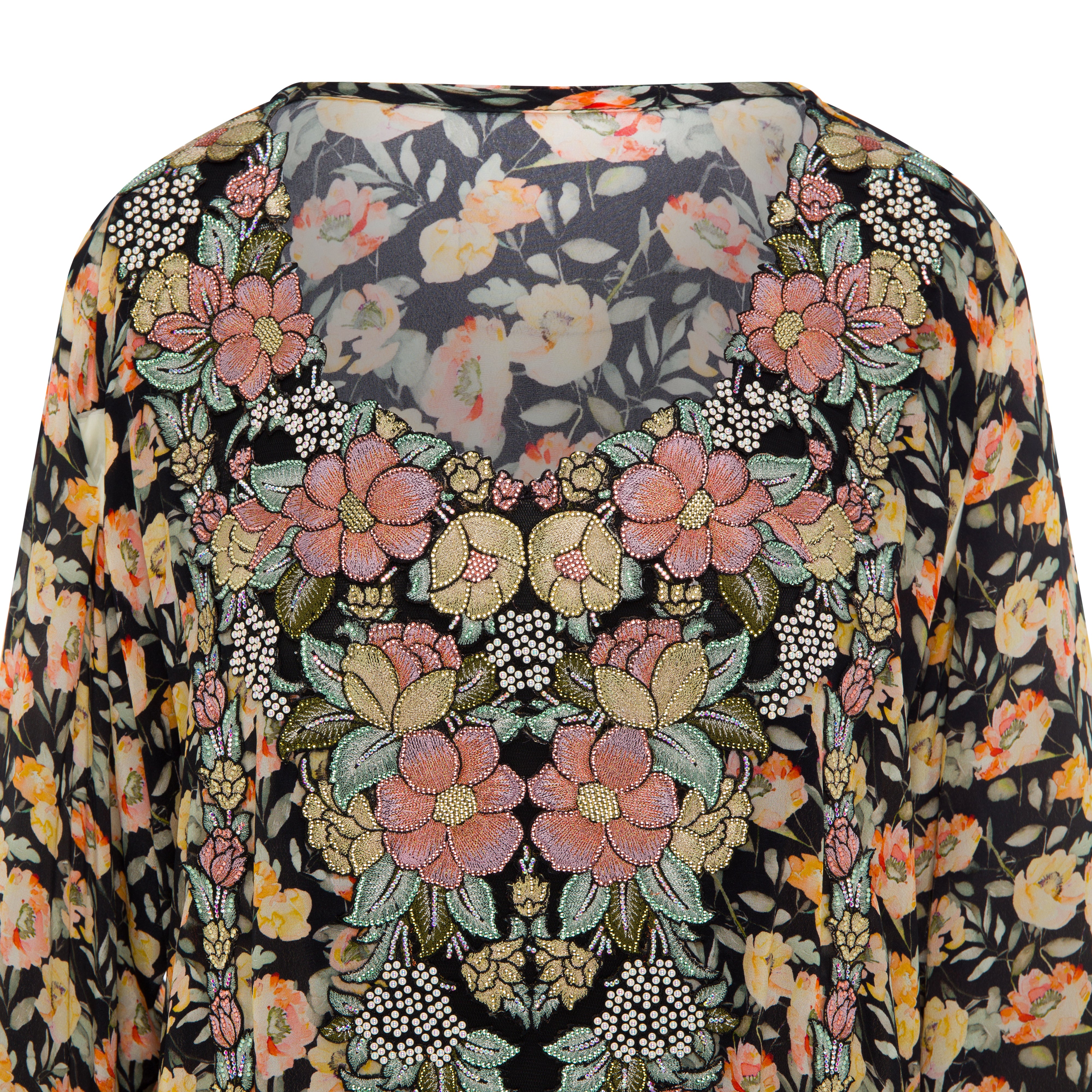 Zahara Bloom Mukhawar | Silk Hindi with 3D Floral Embroidery & Crystal Detailing