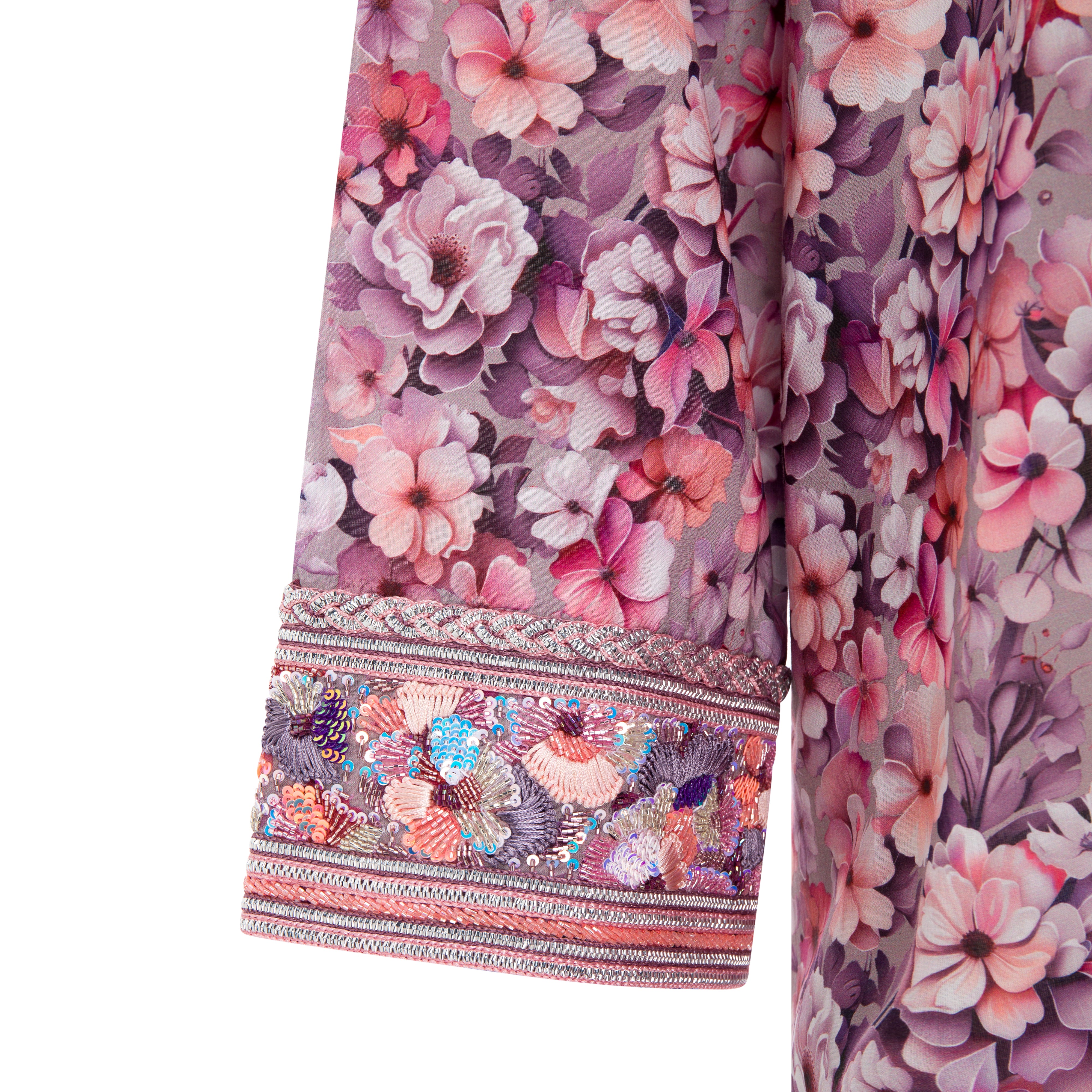 Lilac Floral Cotton Dress | Talli, Folak& Thread Work